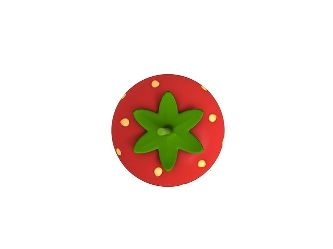 Strawberry Low-poly 3D model 6