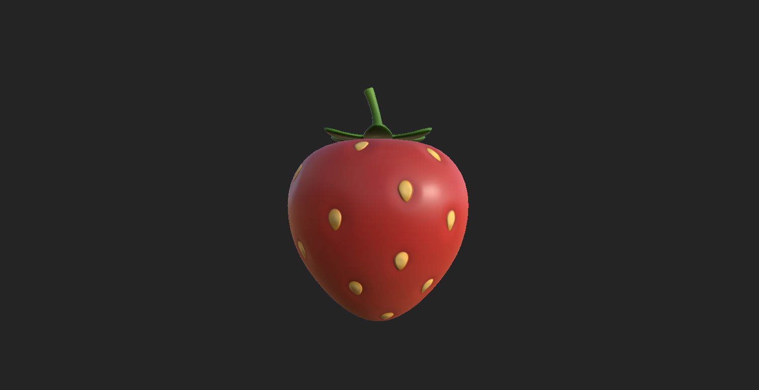 Strawberry Low-poly 3D model_14