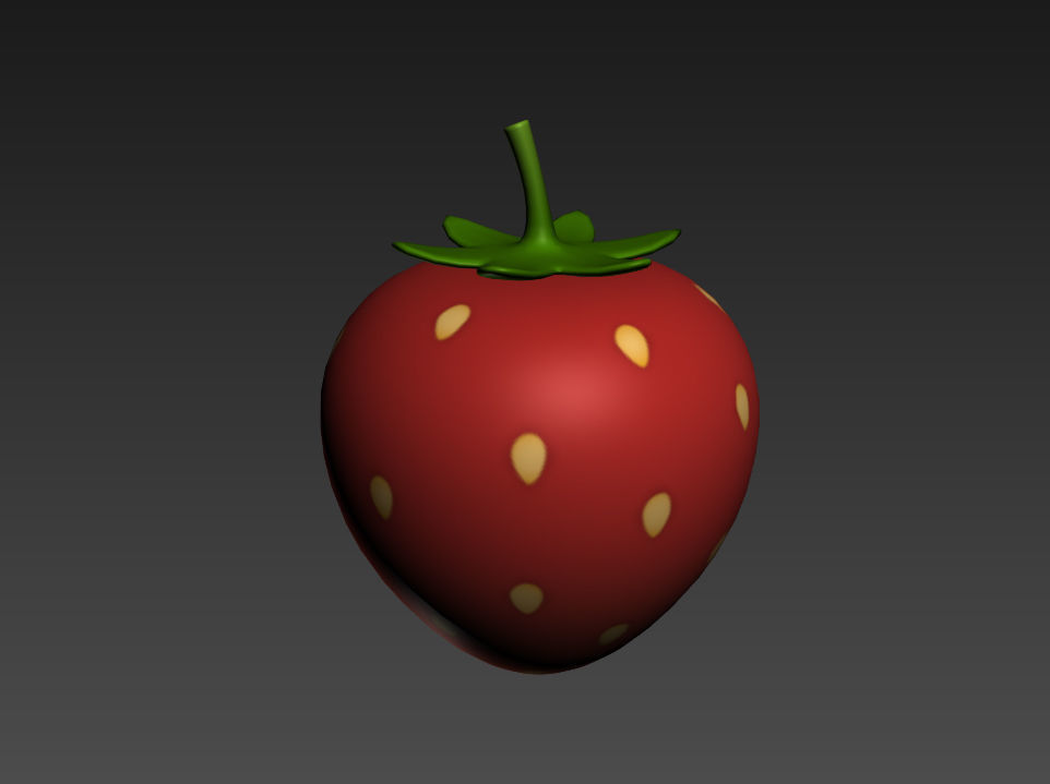 Strawberry Low-poly 3D model_7