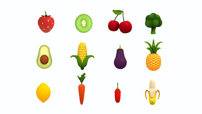 Cartoon Food Pack 4  3D model 2