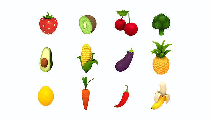 Cartoon Food Pack 4  3D model