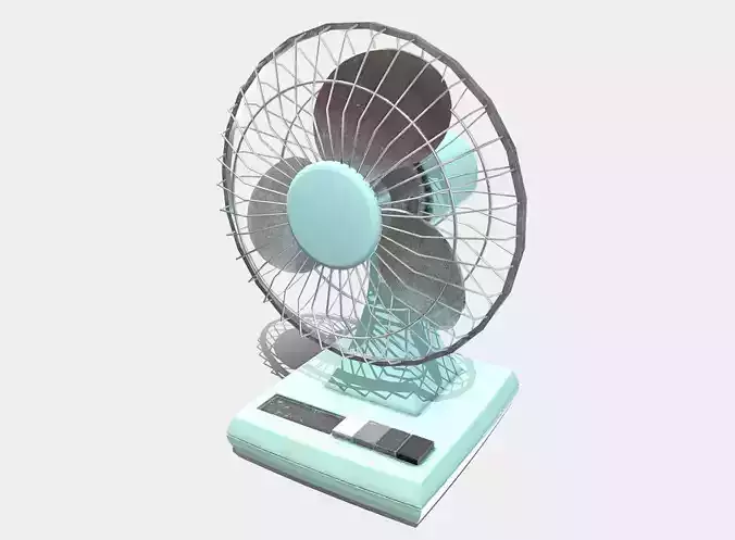 Desk Fan Low-poly 3D model