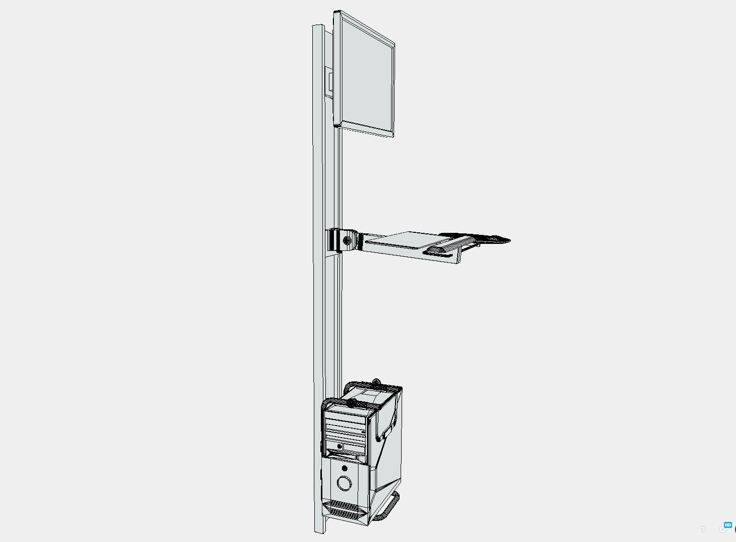 Digital Kiosk  Low-poly 3D model_8