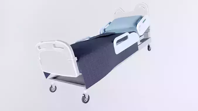 Low Poly PBR Hospital Bed Low-poly 3D model