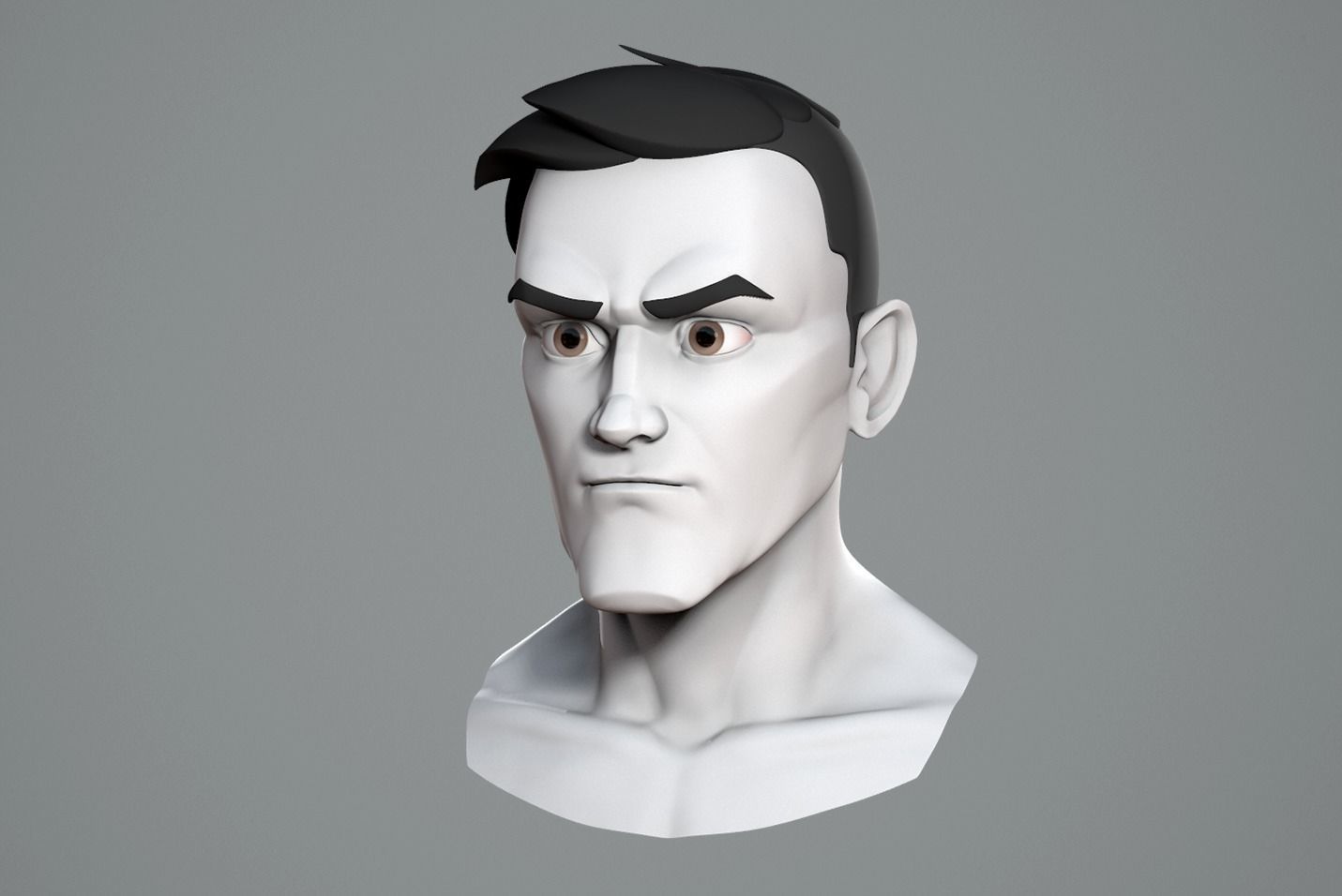 Male cartoon character base mesh 3D model_2