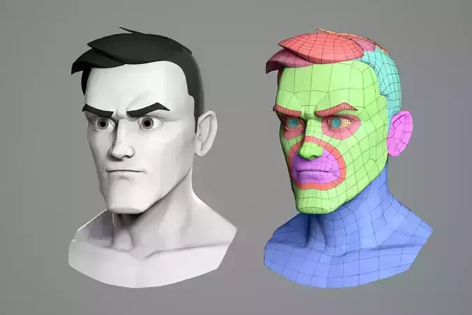 Male cartoon character base mesh 3D model