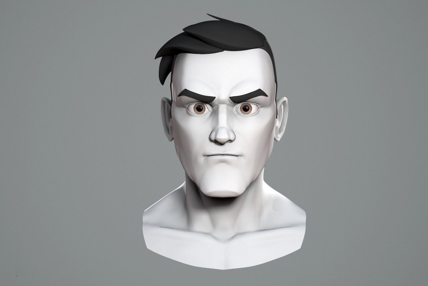 Male cartoon character base mesh 3D model_3