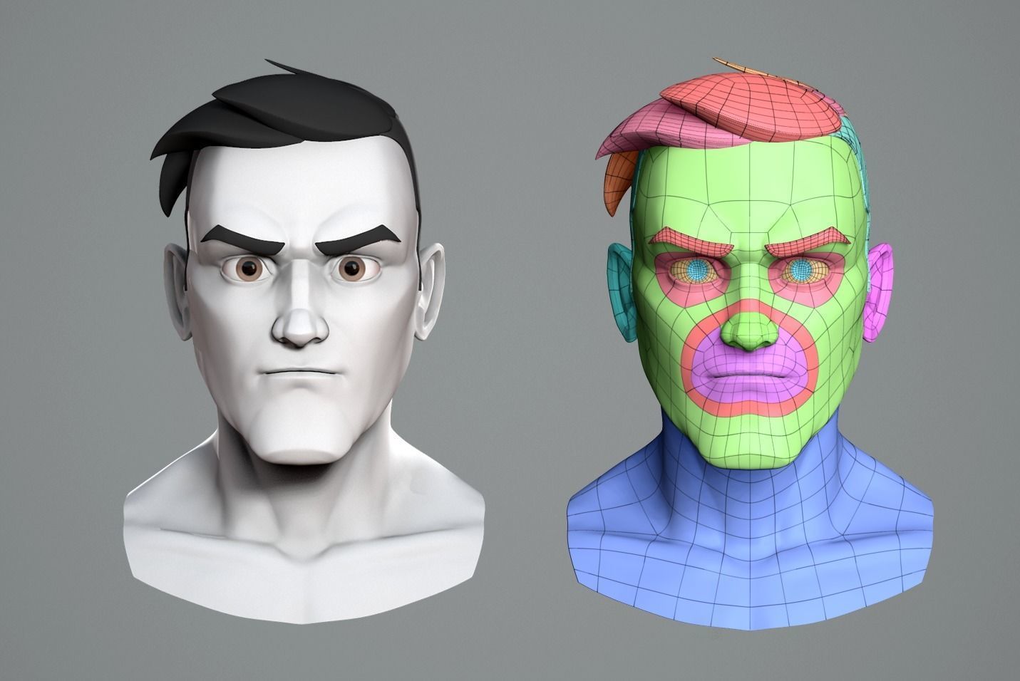 Male cartoon character base mesh 3D model_4