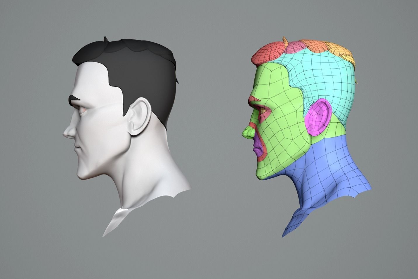 Male cartoon character base mesh 3D model_6