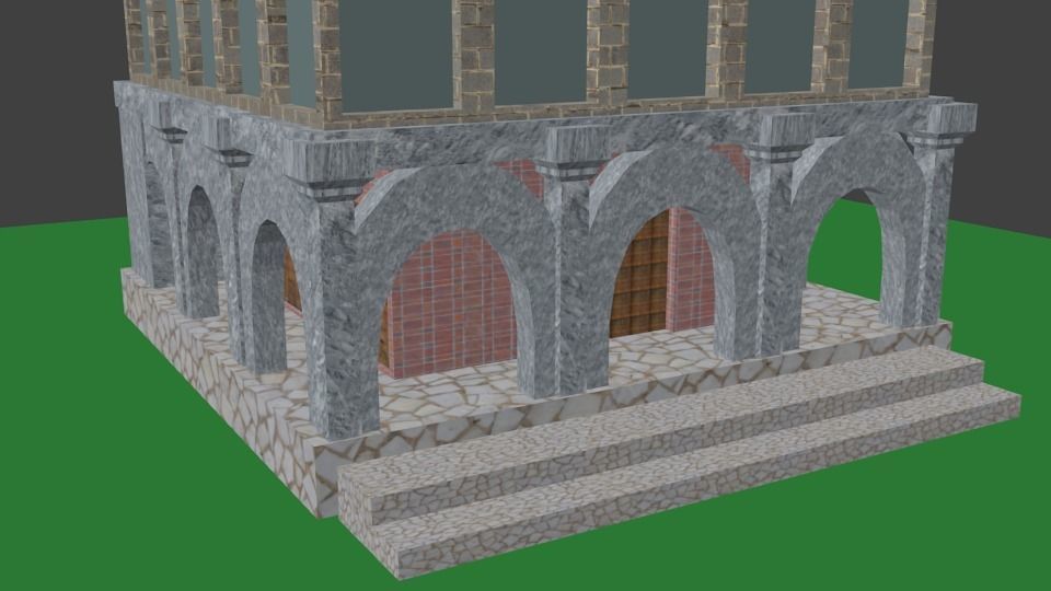 Bilding building in minecraft Low-poly 3D model_10