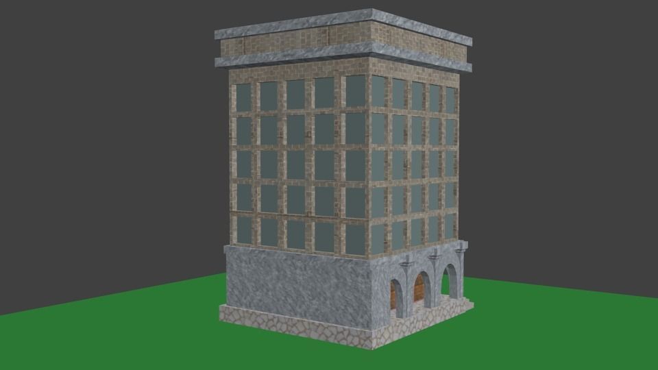 Bilding building in minecraft Low-poly 3D model_8