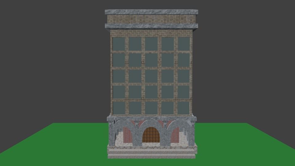 Bilding building in minecraft Low-poly 3D model_13