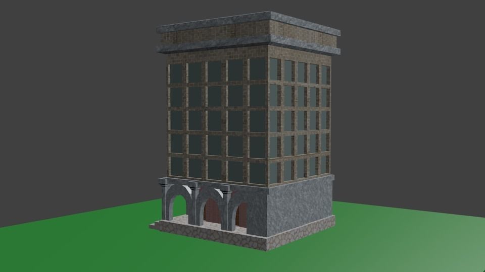 Bilding building in minecraft Low-poly 3D model_7