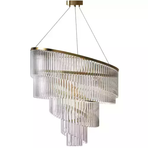 CASTRO modern glass chandelier with gold and brass accents