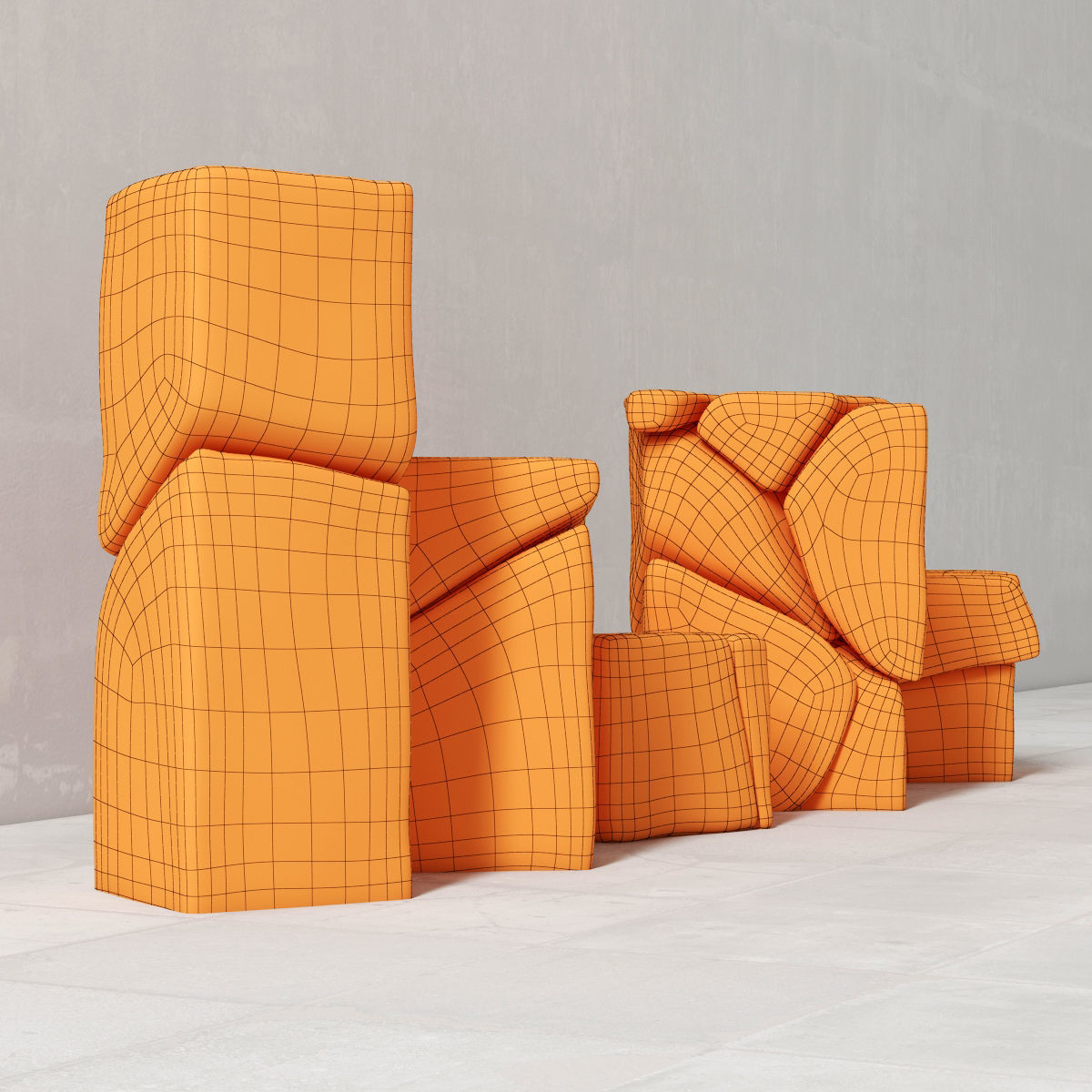 Stone splinters  decor 3D model_7