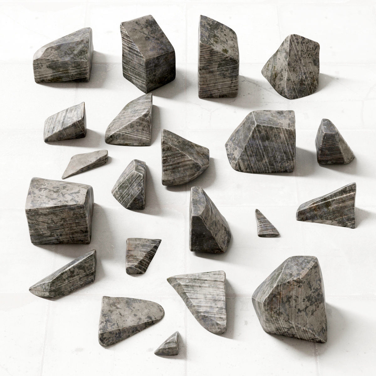 Stone splinters  decor 3D model_2