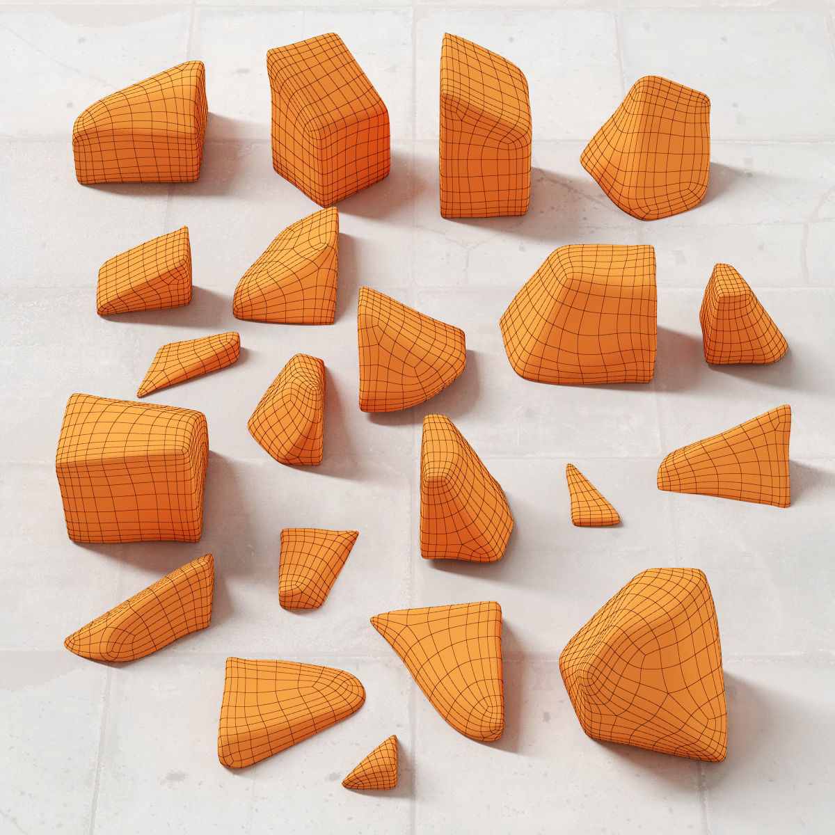 Stone splinters  decor 3D model_6