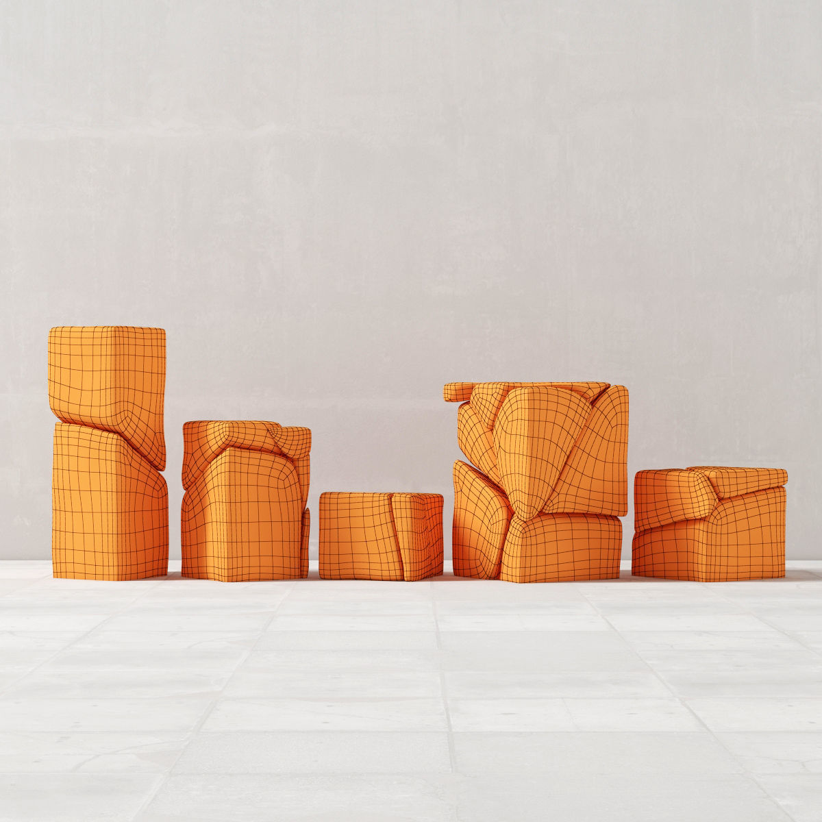 Stone splinters  decor 3D model_5