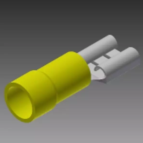 12-10 female flat spade yellow solderless wire terminal Free 3D model