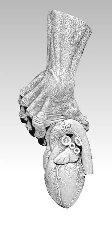 Realistic Heart Hand Pendant jewelry model 3D print model