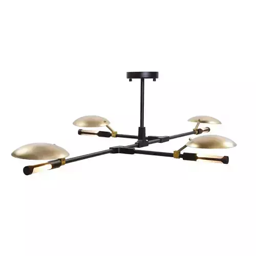 Aventura three - light brass ceiling fixture 3D model