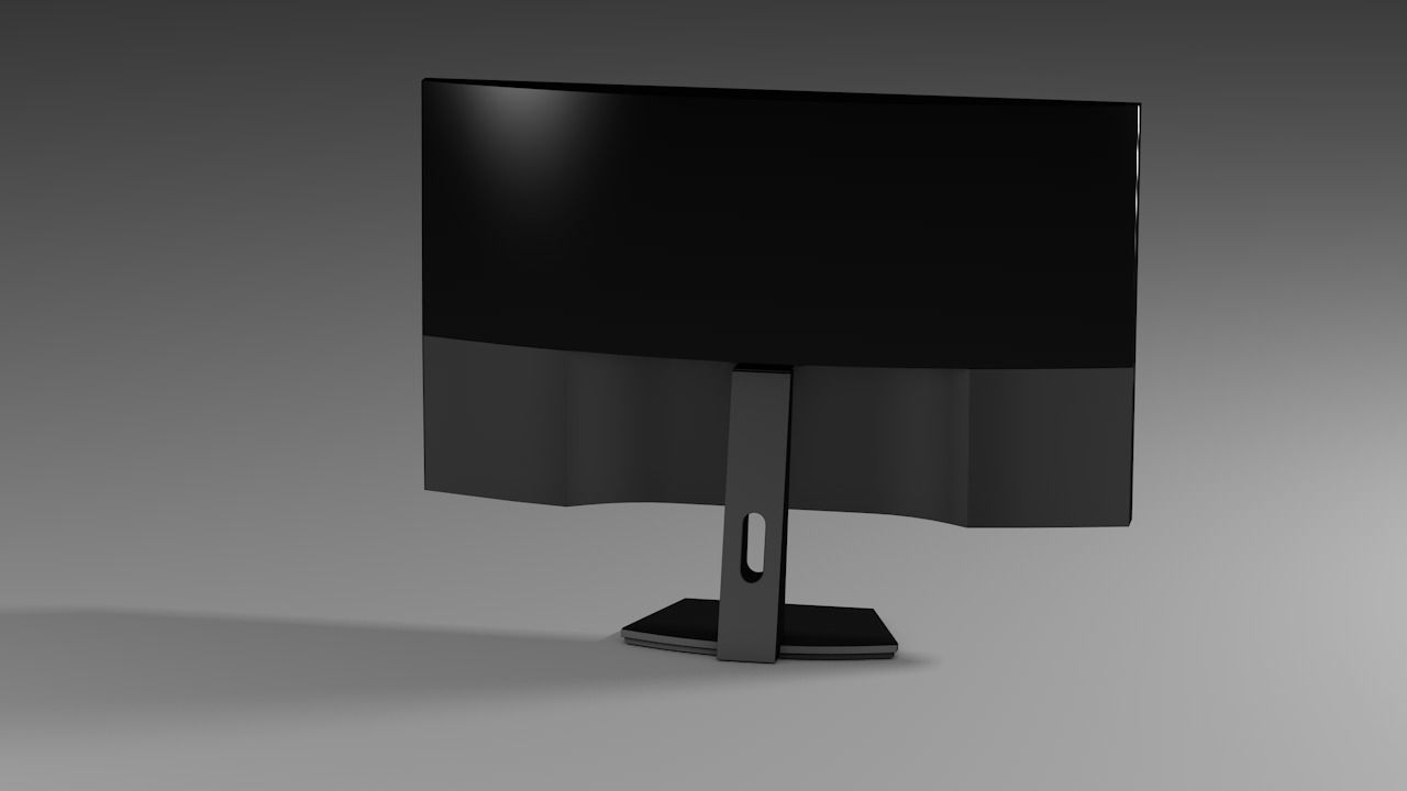 computer monitor Low-poly 3D model_1