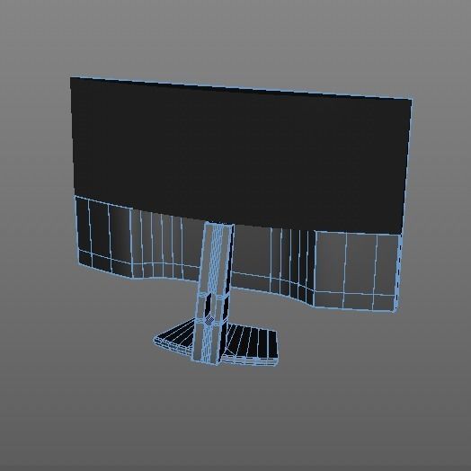 computer monitor Low-poly 3D model_2
