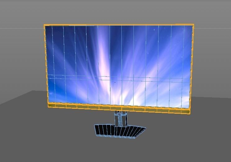 computer monitor Low-poly 3D model_4