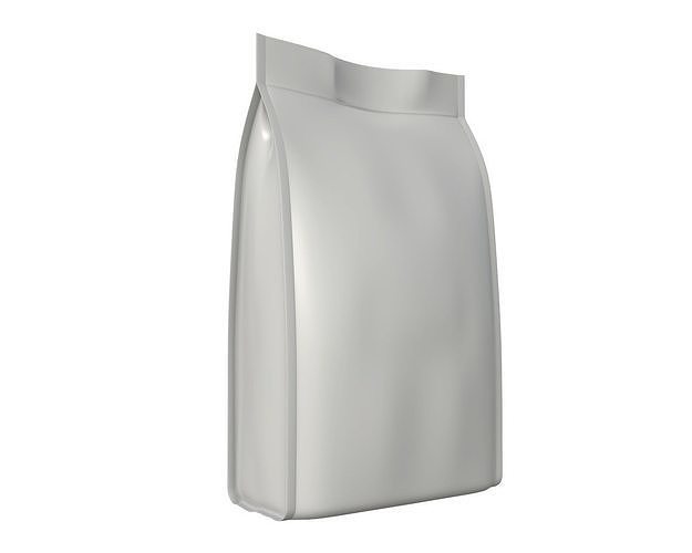 Blank Pet Food Foil Pouch Bag Mock Up 01 3D model