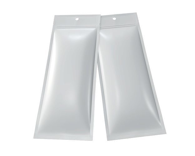 Blank Pet Food Foil Pouch Bag Mock Up 05 3D model