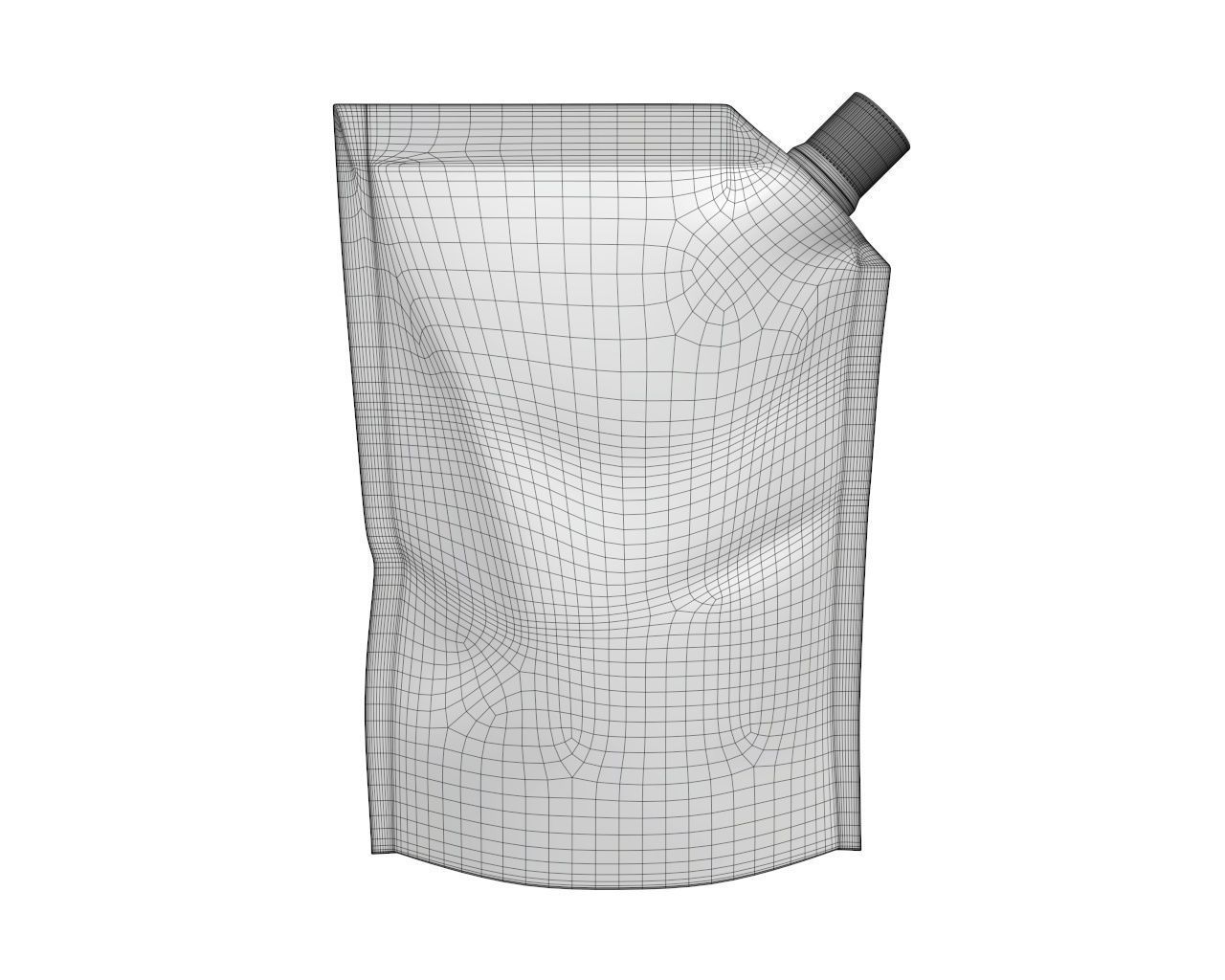 Blank Pouch Bag With Corner Spout Lid Mock Up 01 3D model_5