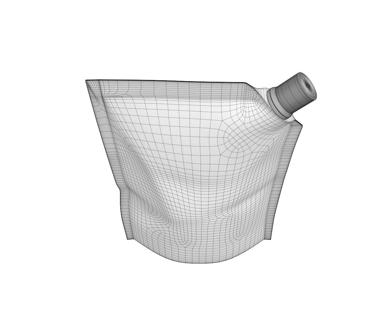 Blank Pouch Bag With Corner Spout Lid Mock Up 01 3D model_7