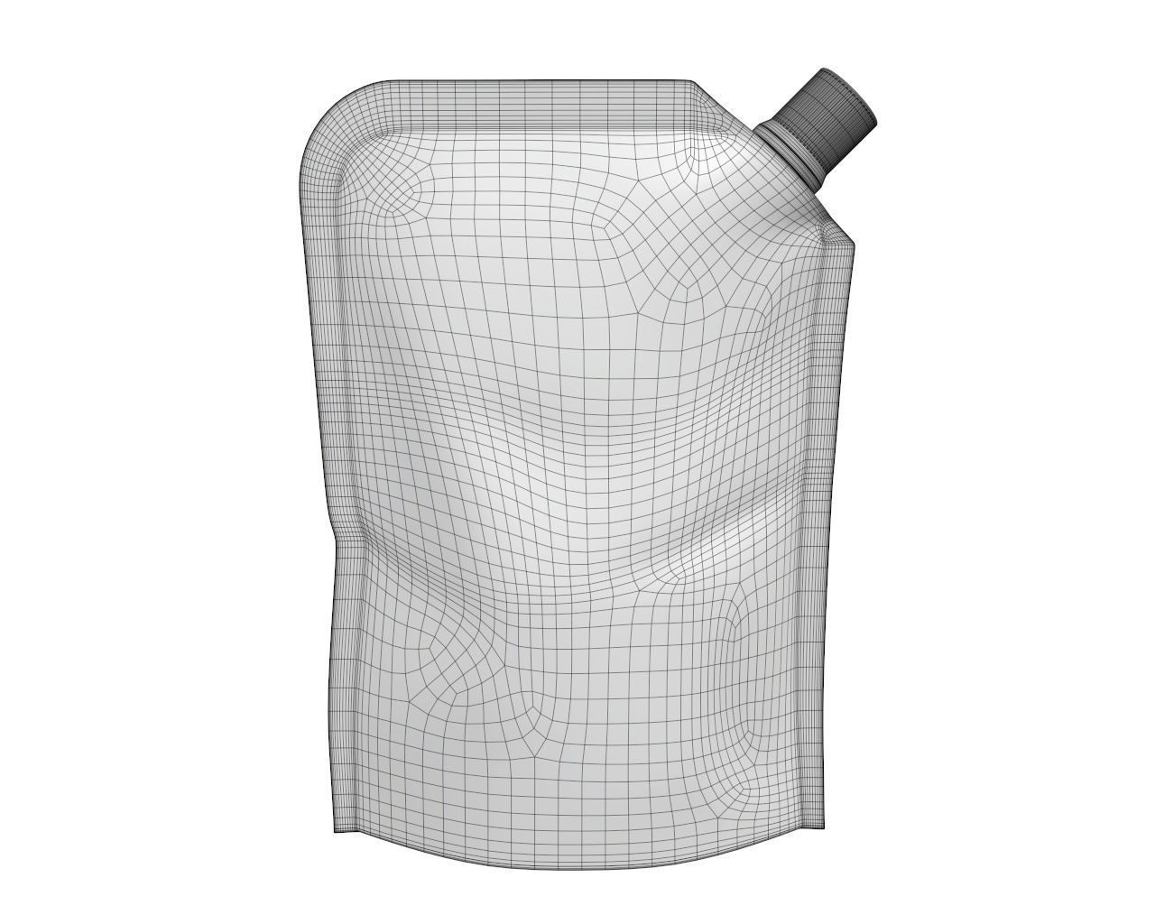Blank Pouch Bag With Corner Spout Lid Mock Up 02 3D model_5