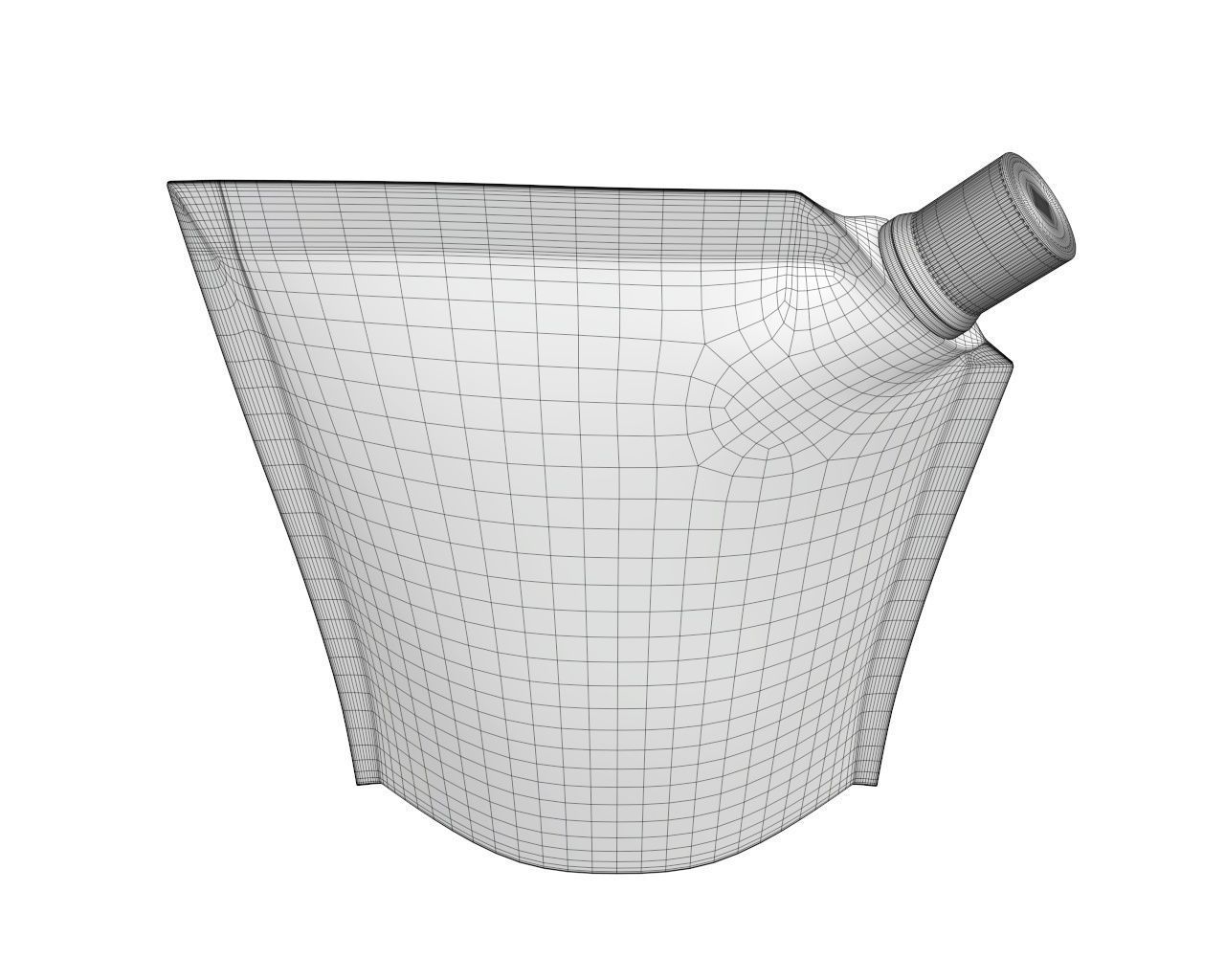 Blank Pouch Bag With Corner Spout Lid Mock Up 03 3D model_7