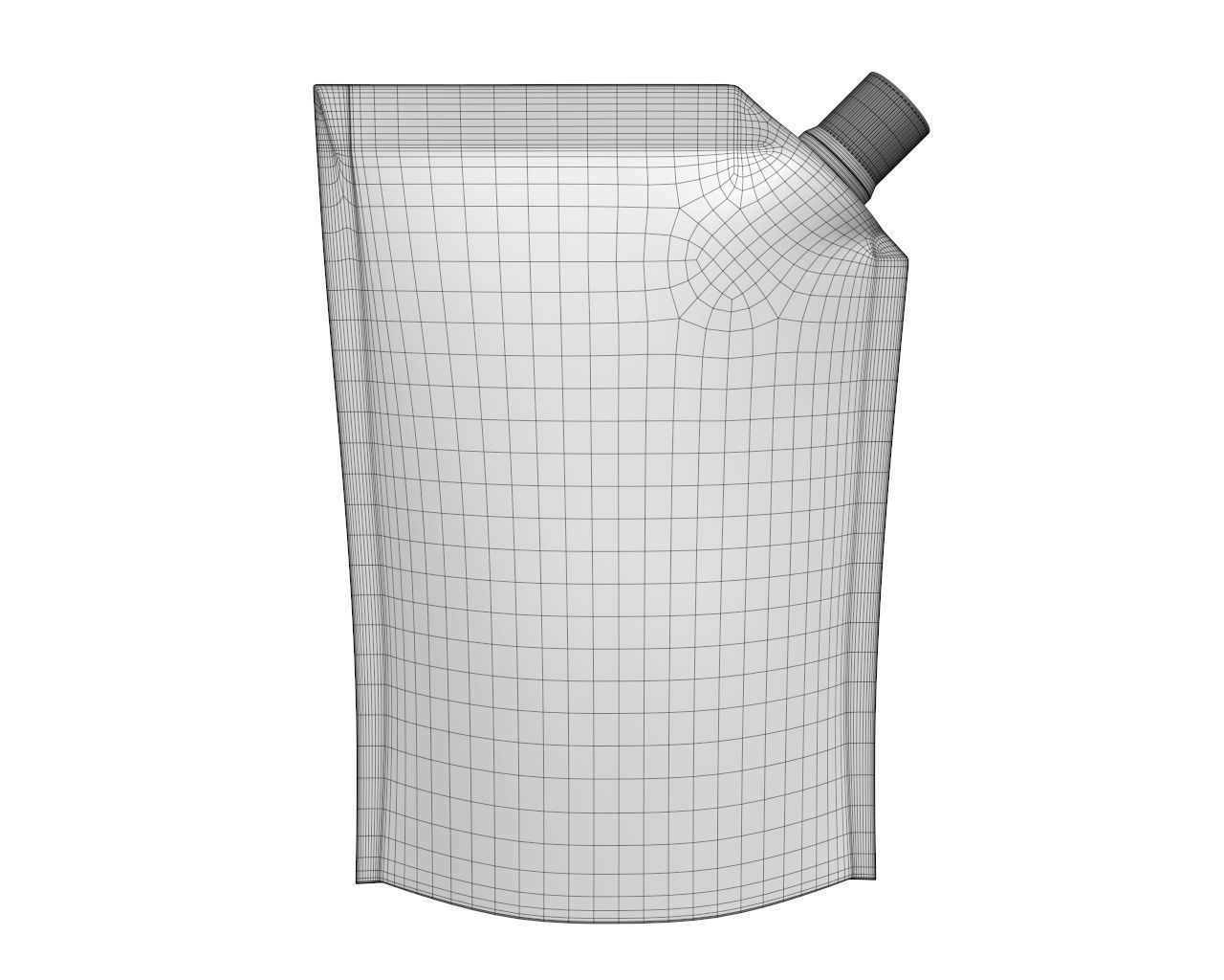 Blank Pouch Bag With Corner Spout Lid Mock Up 03 3D model_5