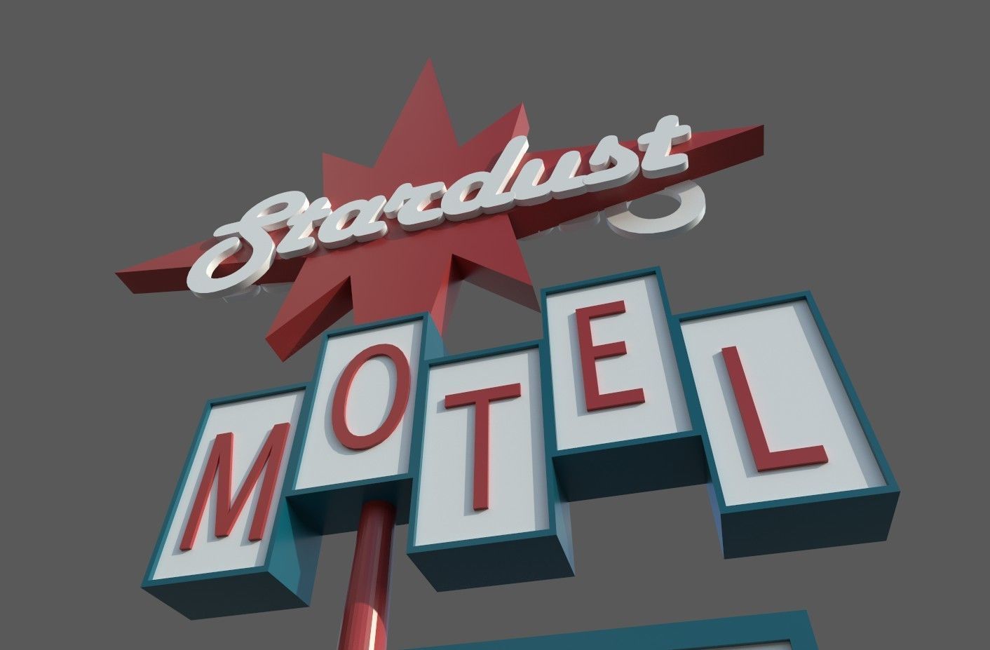 stardust motel sign 3D model_1