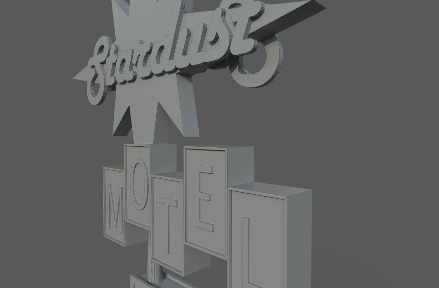stardust motel sign 3D model_4
