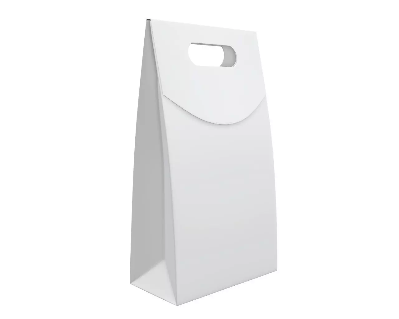 Blank White Paper Carry Bag Package Mock Up 3D model