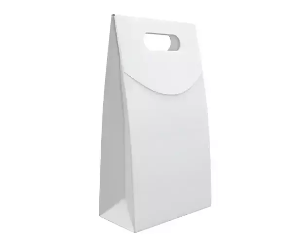 Blank White Paper Carry Bag Package Mock Up 3D model