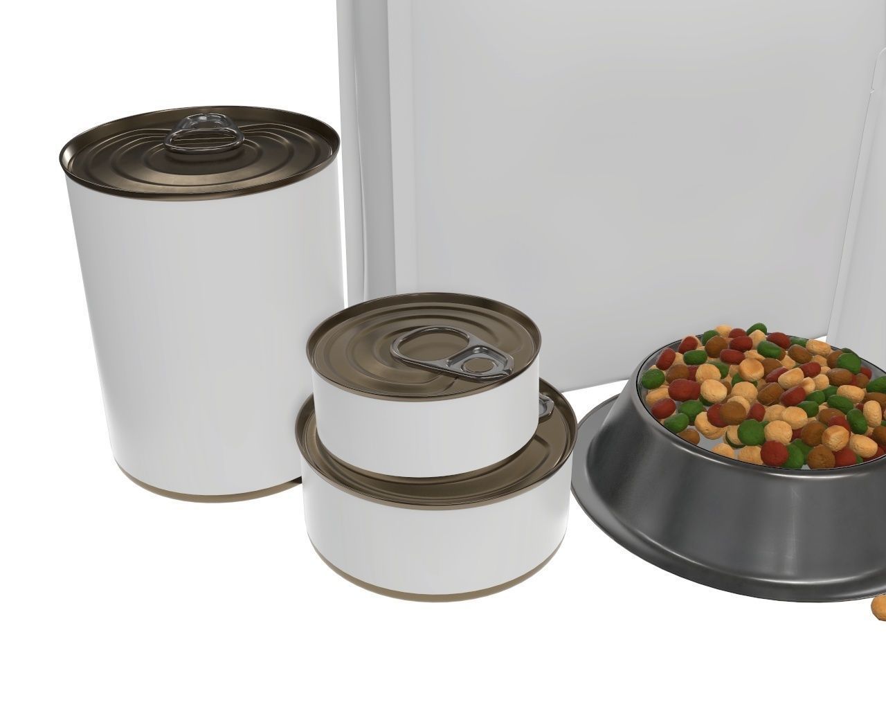 Blank Pet Food Package Set 3D model_5
