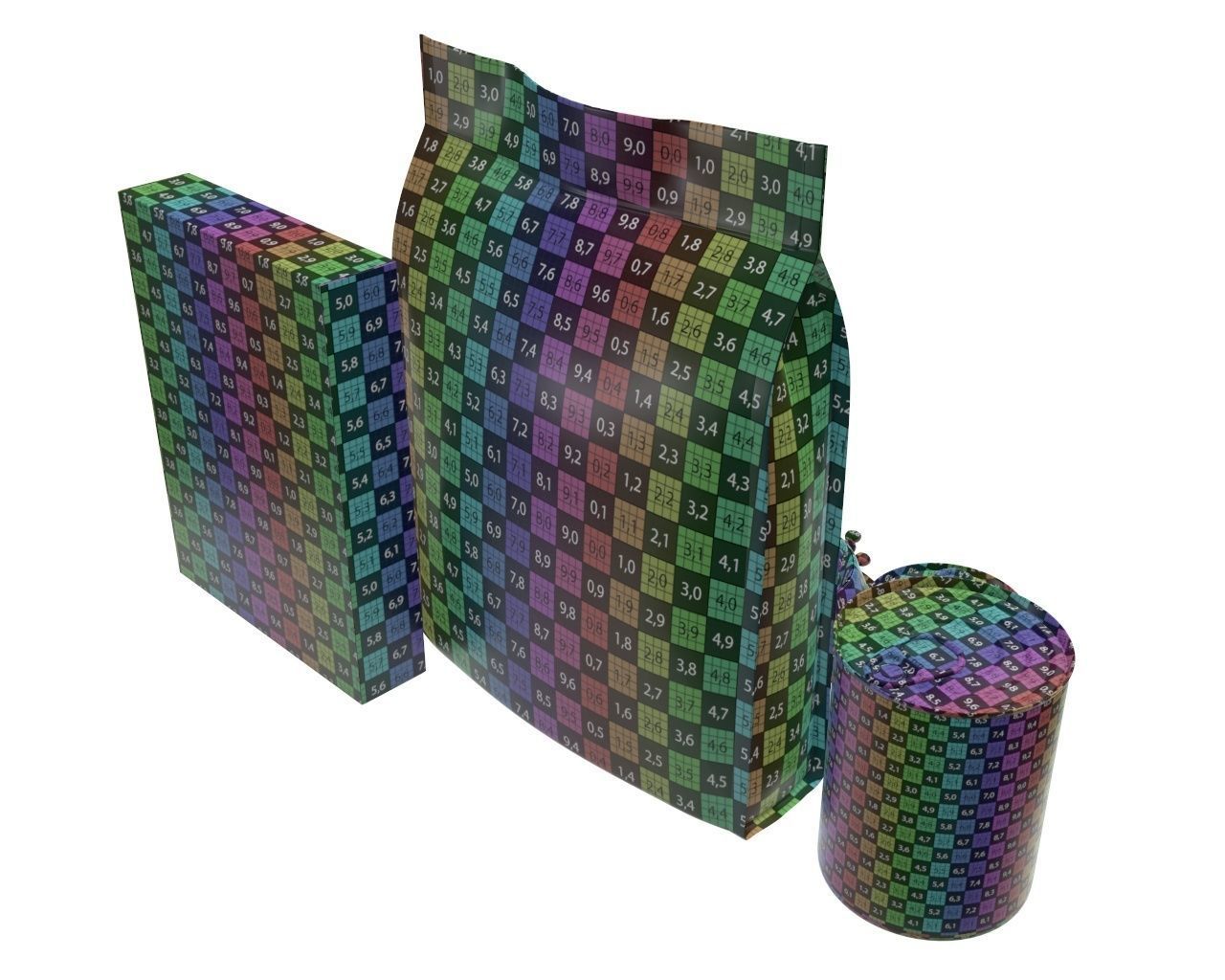 Blank Pet Food Package Set 3D model_14