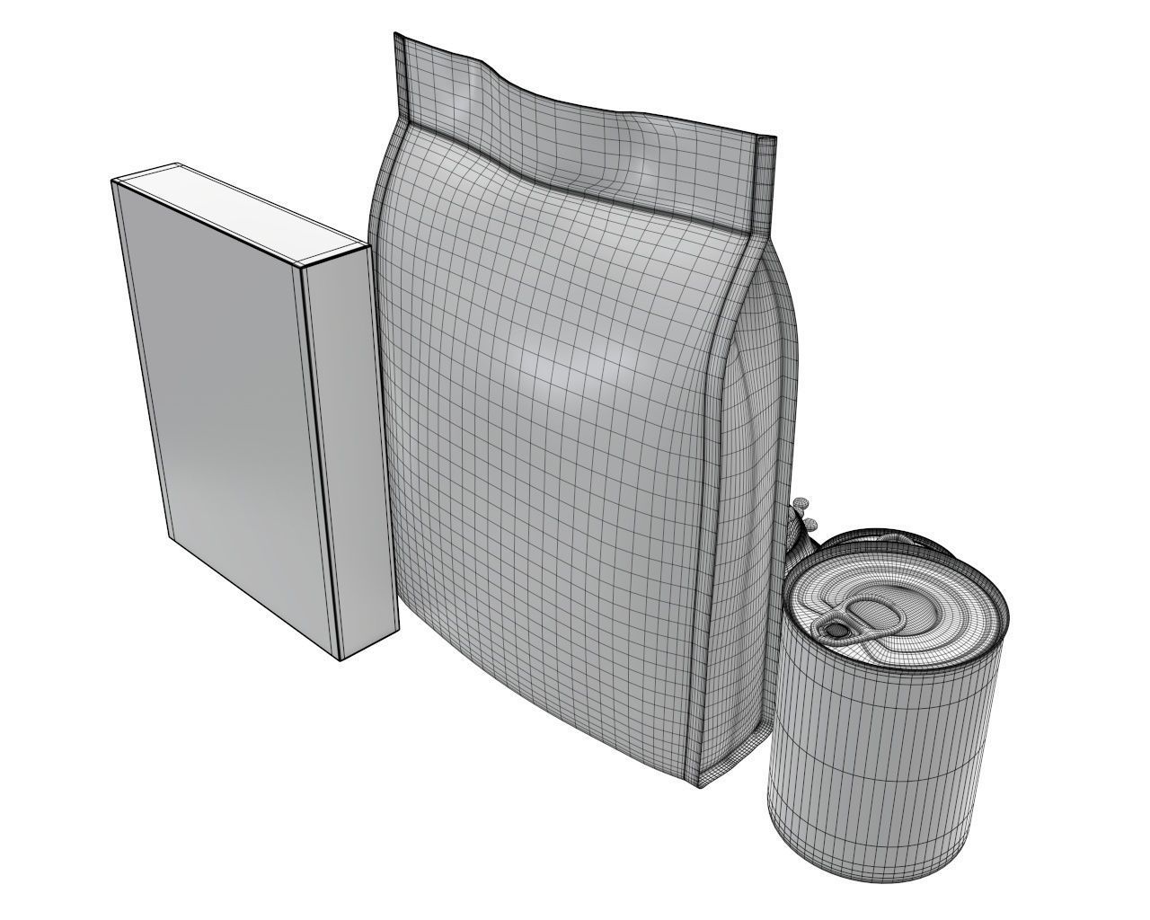 Blank Pet Food Package Set 3D model_9