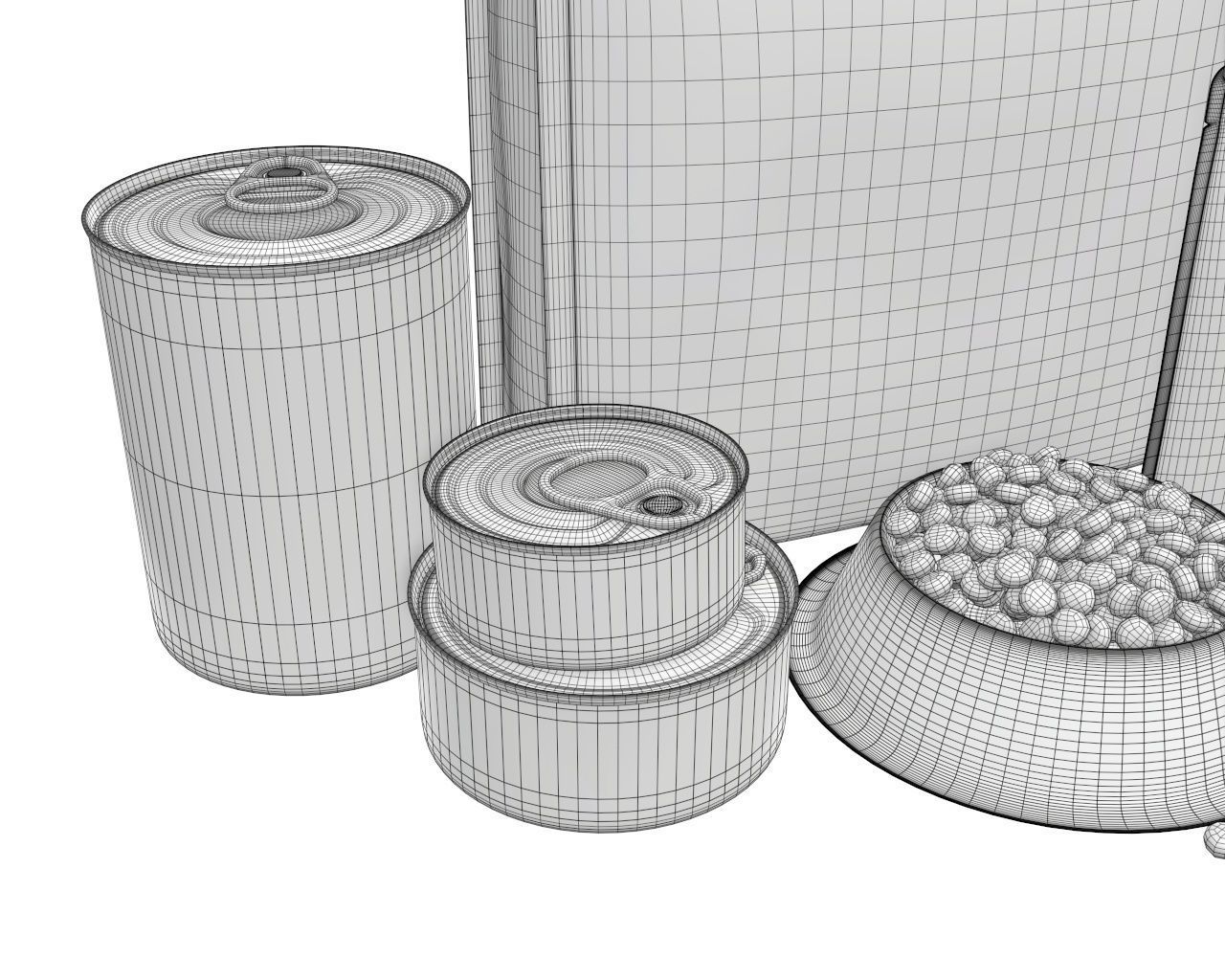 Blank Pet Food Package Set 3D model_10