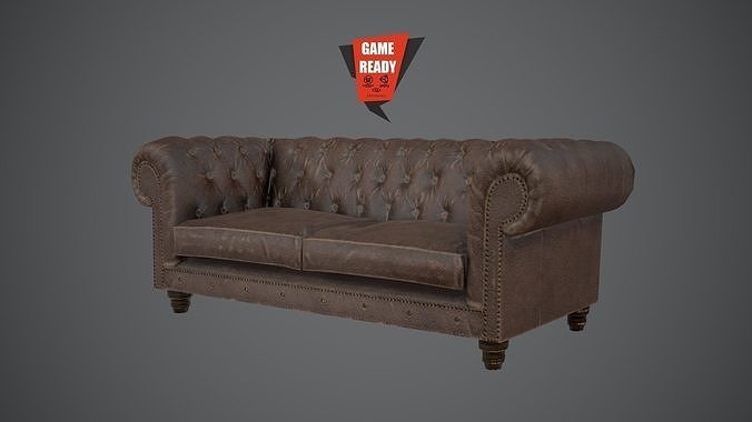 Sofa Chesterfield PBR LowPoly Game Ready Low-poly 3D model