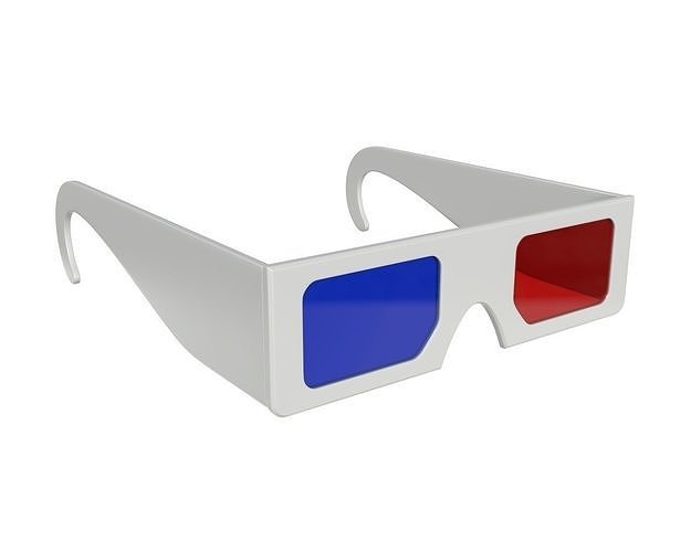 Glasses cinema 3d paper red blue 3D model
