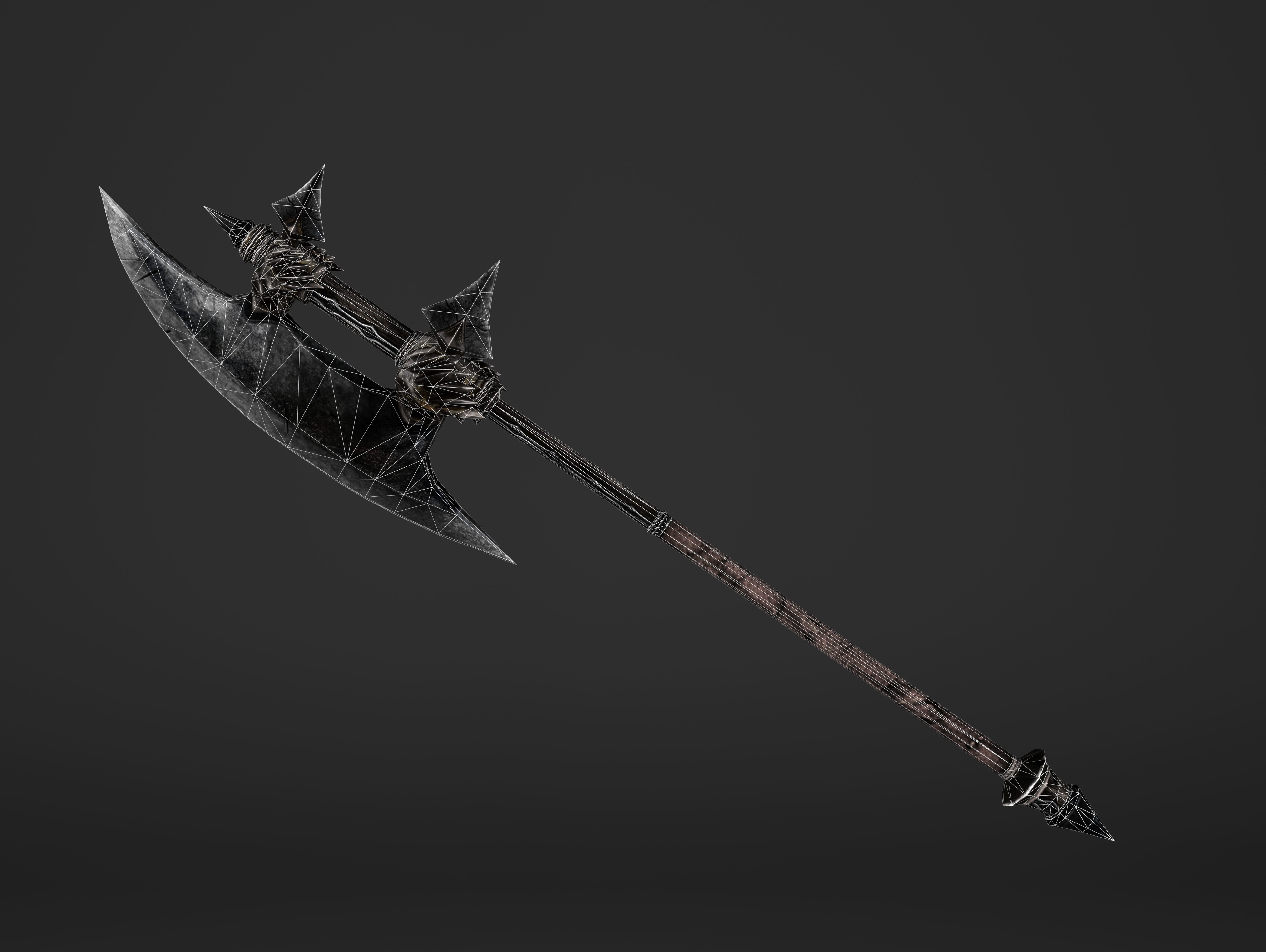 Execution Great Battleaxe Low-poly 3D model_19