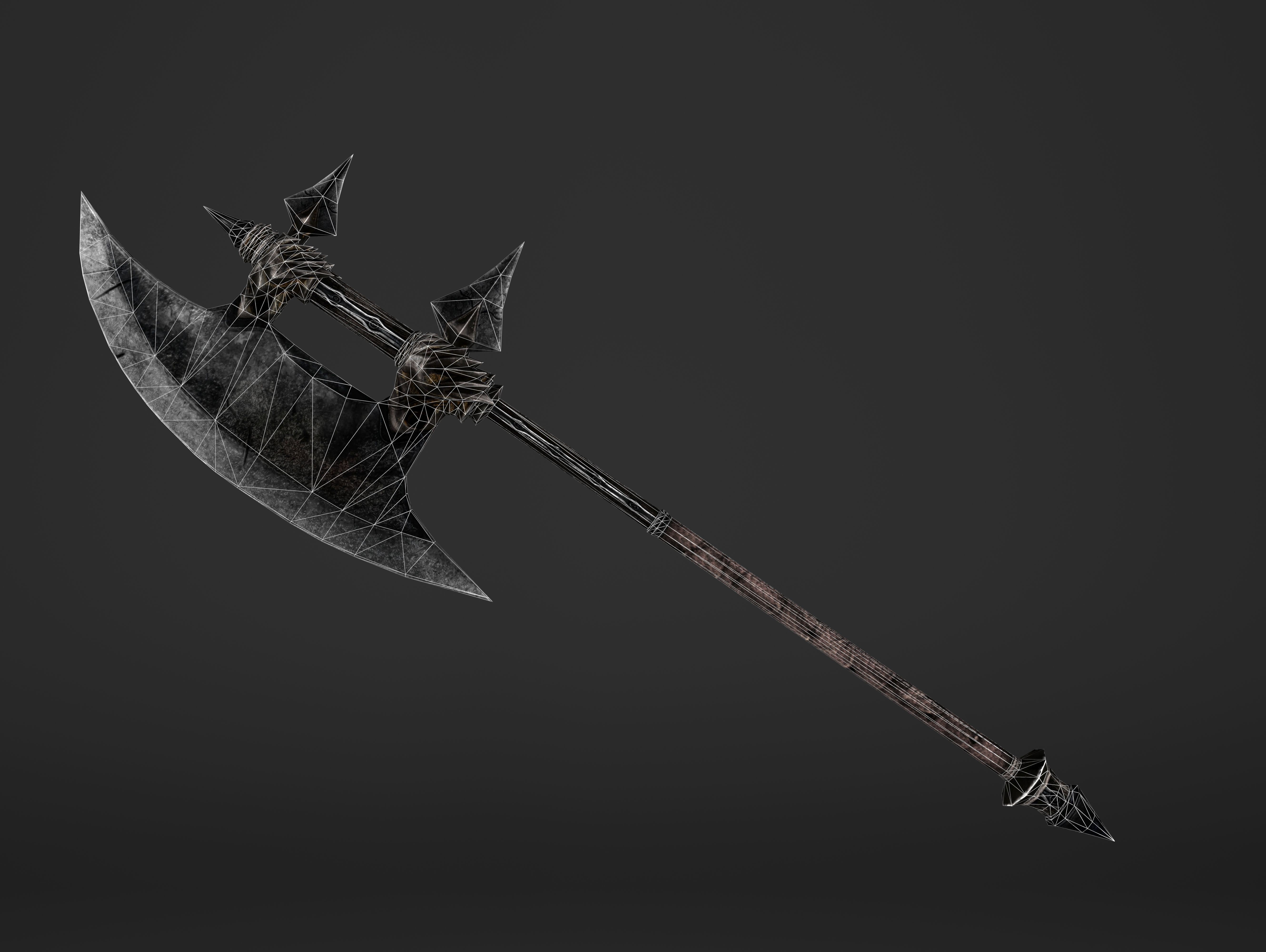 Execution Great Battleaxe Low-poly 3D model_1