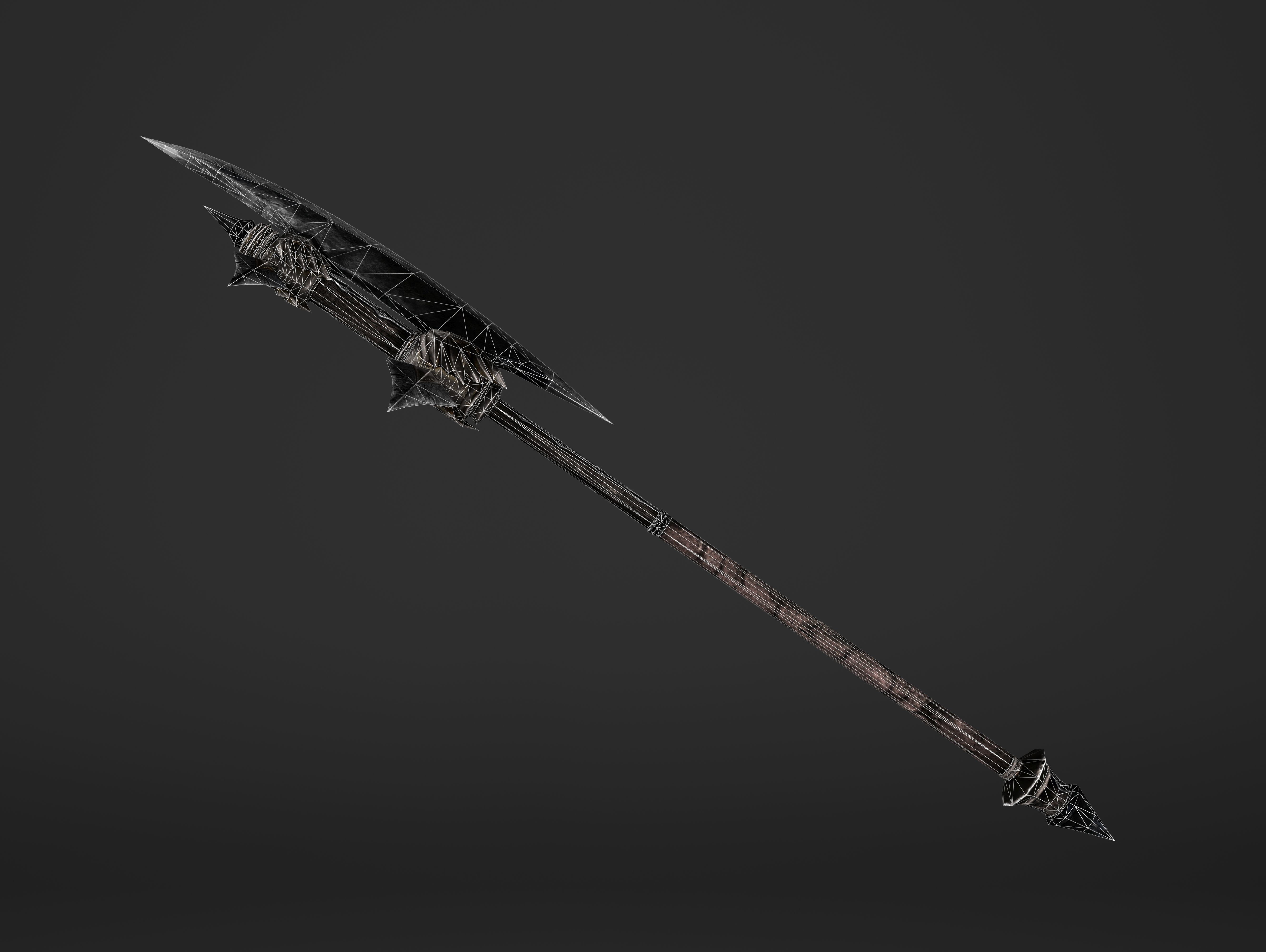 Execution Great Battleaxe Low-poly 3D model_15