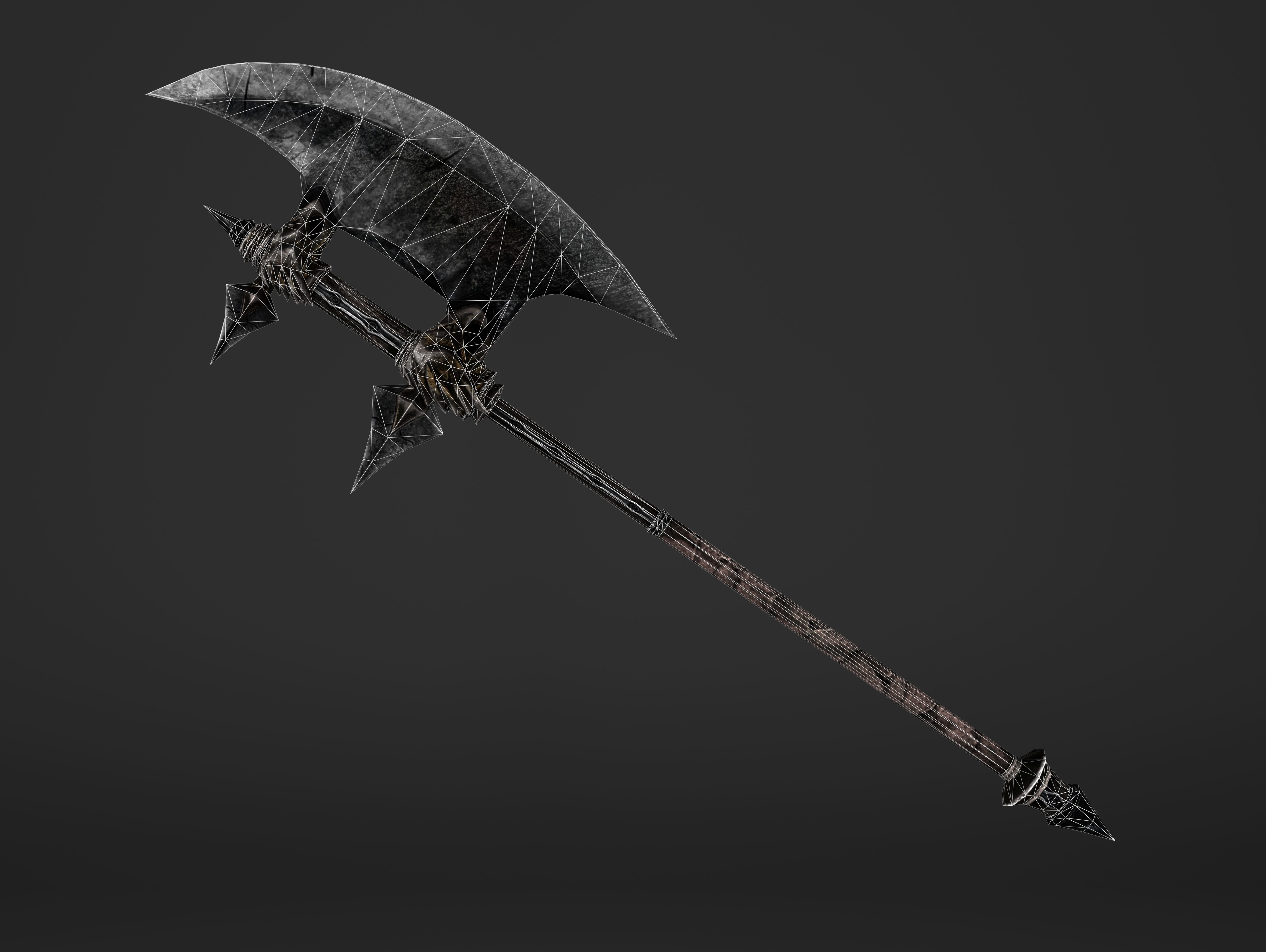 Execution Great Battleaxe Low-poly 3D model_11