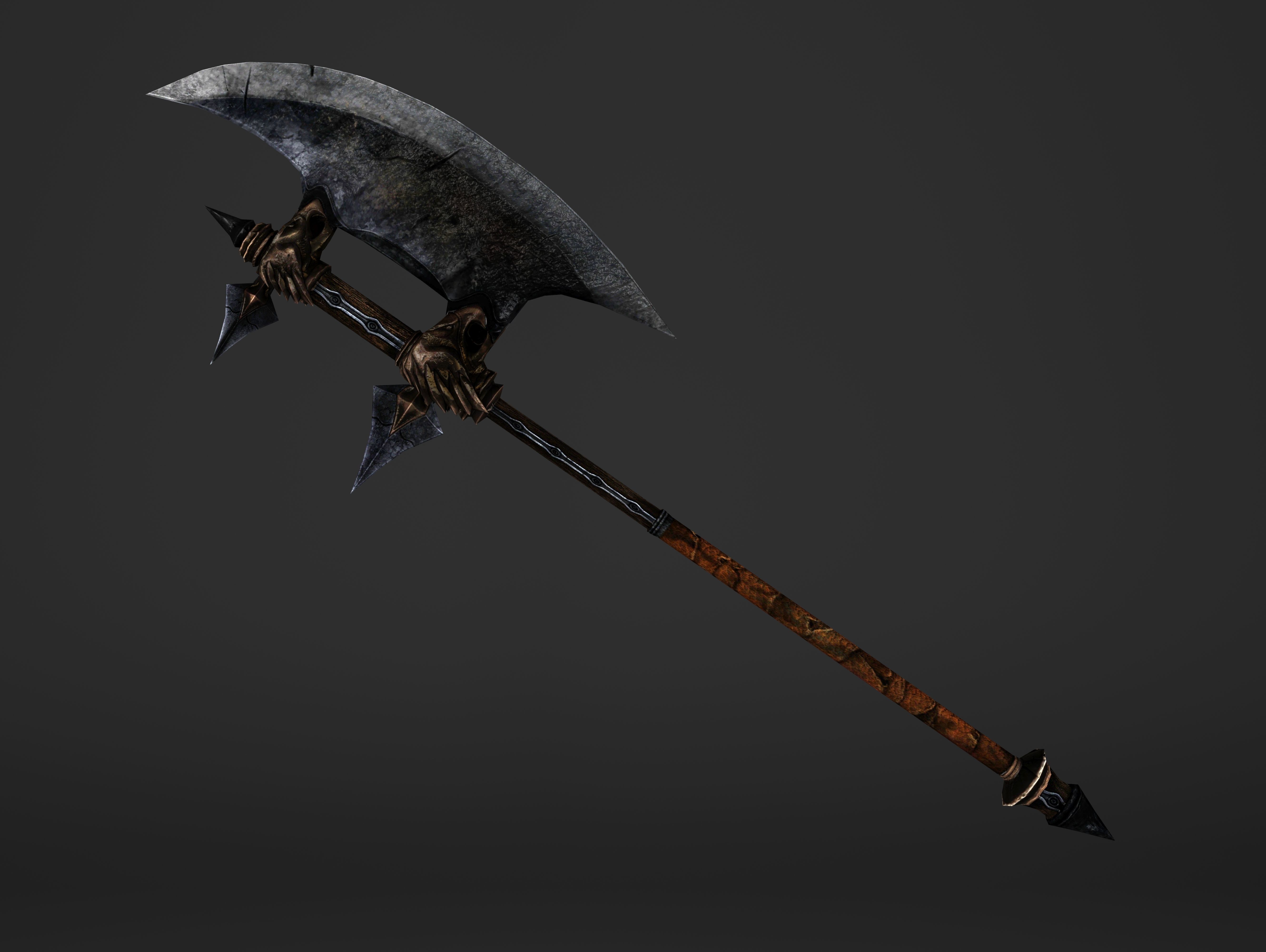 Execution Great Battleaxe Low-poly 3D model_10